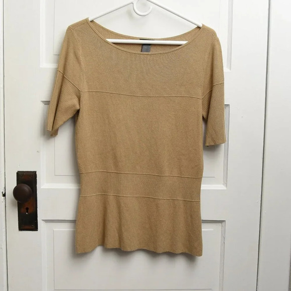Ann Taylor Khaki Sweater tee crew neck size M - Picture 1 of 5